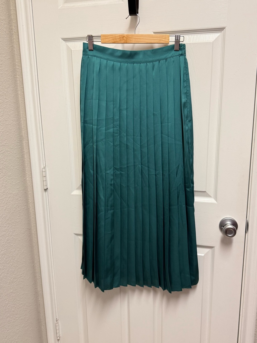 Alden Adair Teal Pleated Midi Skirt